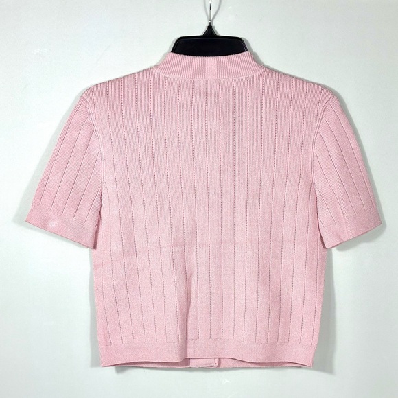 Balmain Knitted Four Pocket Short Sleeve Cardigan FR 40 US 8 Pink NWT - Picture 5 of 17